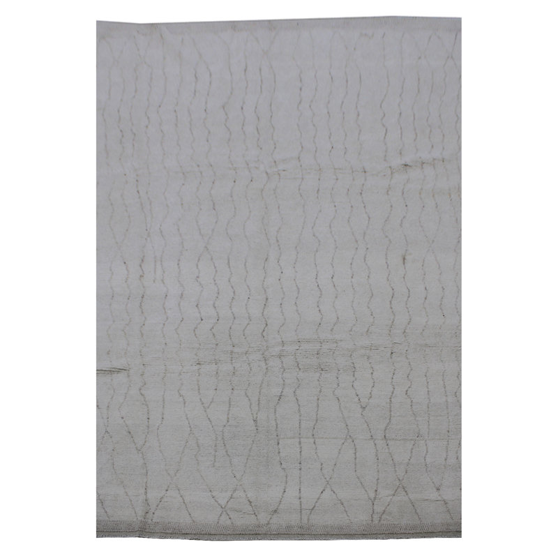 Tapis abstrait gris en laine noué à la main 9 pi 2 po x 12 pi 3 po Abstract