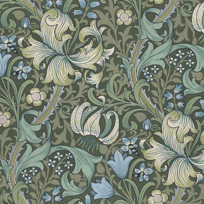GOLDEN LILY Wallpaper - Verde 9'10" - full height wallpaper