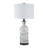 Glass Table Lamp With Linen Shade