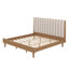 Lit plateforme très grand avec tête de lit tapissier de style piano, base de lit avec 4 pieds en bois d'hévéa et support à lattes-11547510