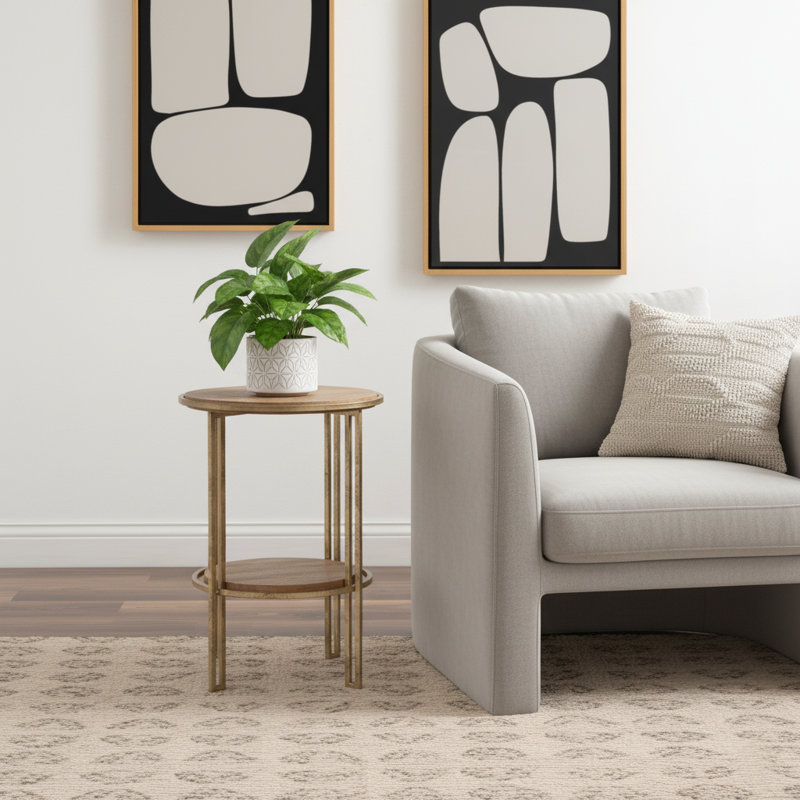 Ophelia Double Shelf Round Table