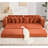 110.75" Modular L Shaped Sofa, Corduroy Fabric Sectional Couch,With A Movable Footstool, Cup Holders,Bring 8 Throw Pillows,Side Pocket,Unfold Into A Bed-1047168104