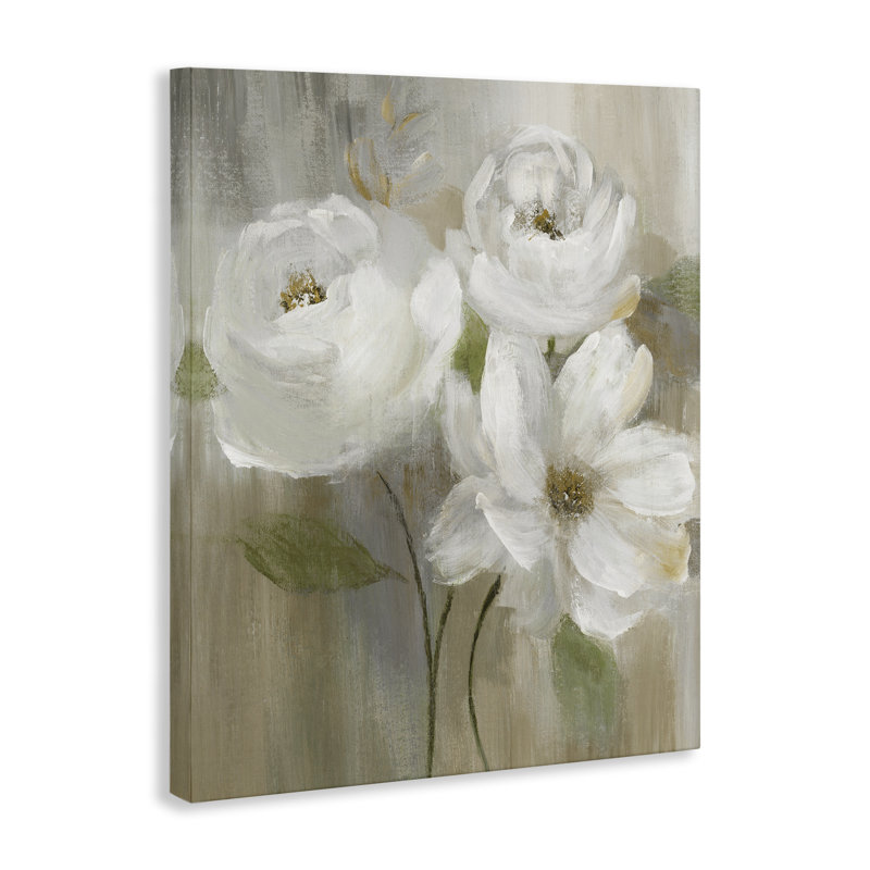 Art mural sur toile Flower Trio, design par Nan, H 20 po x l 16 po