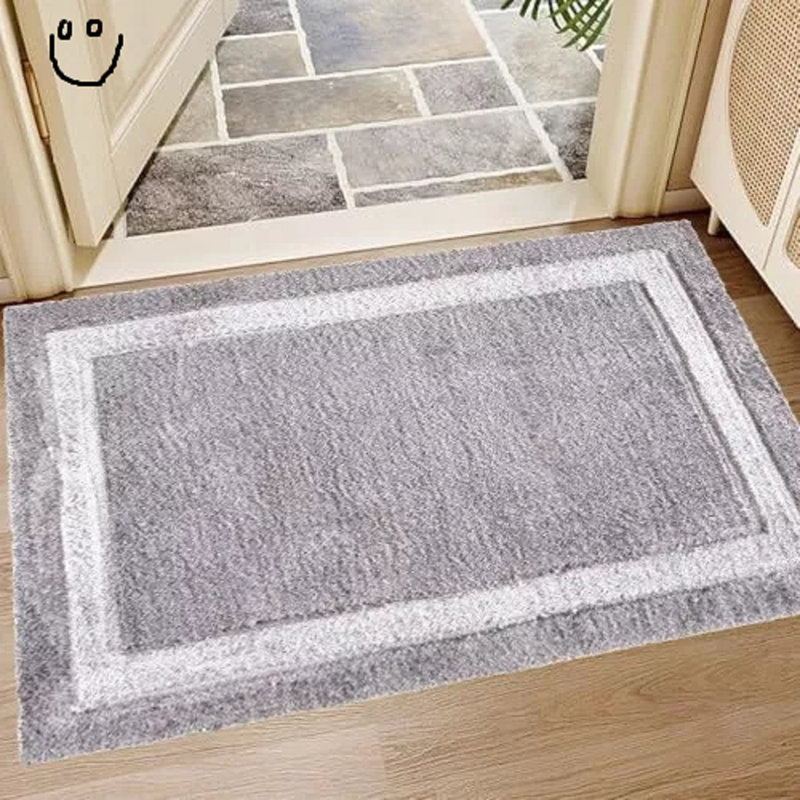 Super Shaggy W60 x L110 cm Indoor Door Mat, Dark Grey