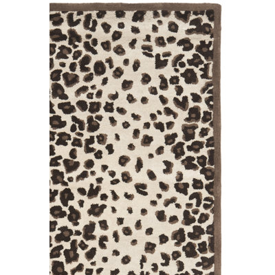 Jamon Martha Stewart Hand Tufted Wool/Viscose Animal Print Rug in Sequoia Brown