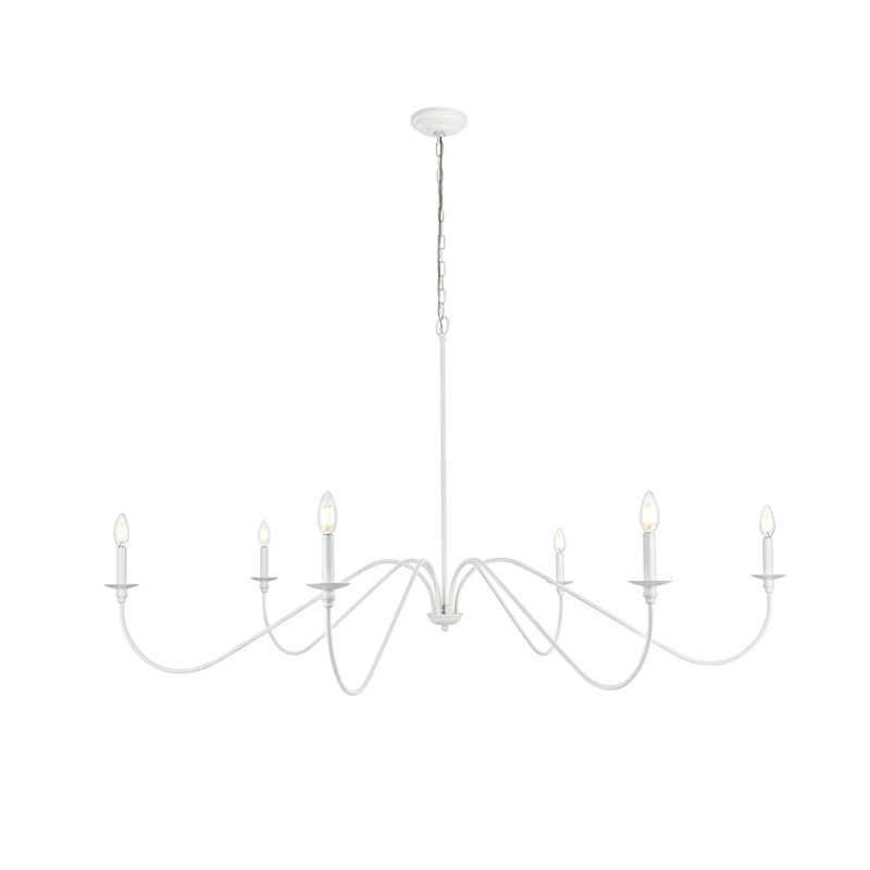 Sherree 6-Light Dimmable Chandelier, 31" H x 60" W x 60" D, White