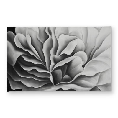 Beautiful Black and White Flower Door Mat - Romantic Floral Decor