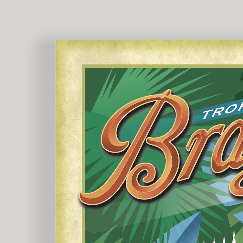 Tropical - Brésil - Reproduction de publicité sur toile tendue, H 40 po x l 30 po x P 1,5 po