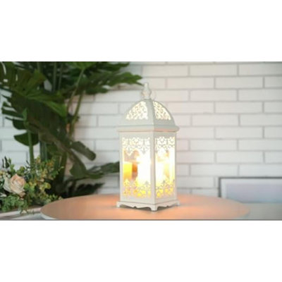 37 cm H Glass Tabletop Lantern