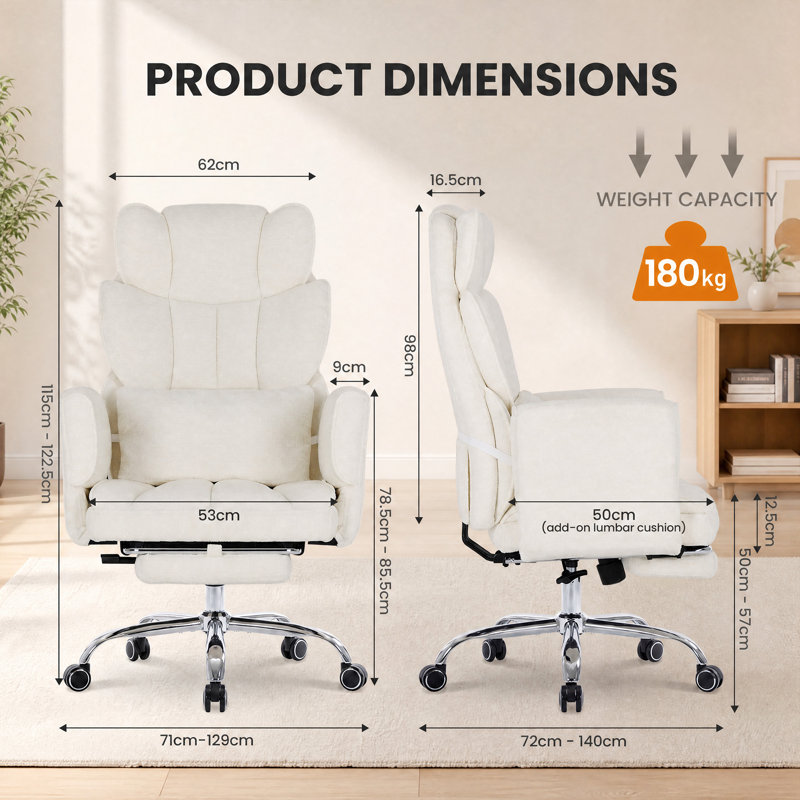 Rebrilliant Fabric Office Chair, Beige