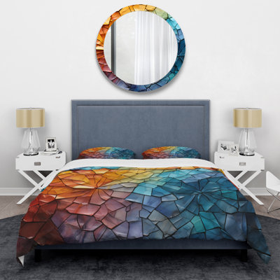 Modern Comforter Set of 4 - Colorful Mosaic II Comforter Bedding Set