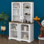 Armoire haute deux pièces, bibliothèque moderne avec tablettes de rangement, tablette ouverte autoportante avec dispositif anti-basculement-738403089