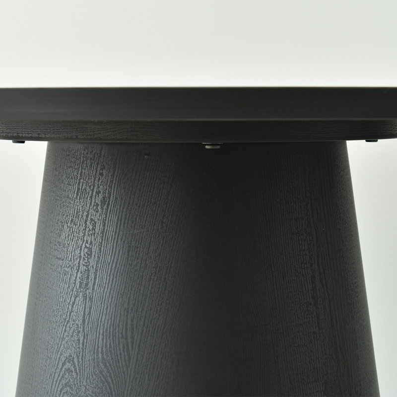46" Round Pedestal Dining Table, Black