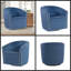 Fauteuil d'appoint pivotant en velours bleu Kendall - Confort moderne Mid-Century pour le salon-652716154