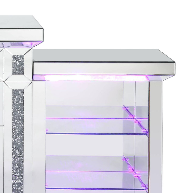 Elegant 81.6'' Wide Electric Fireplace in Mirrored