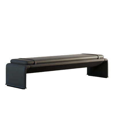 Banc rembourré en cuir Lauriann