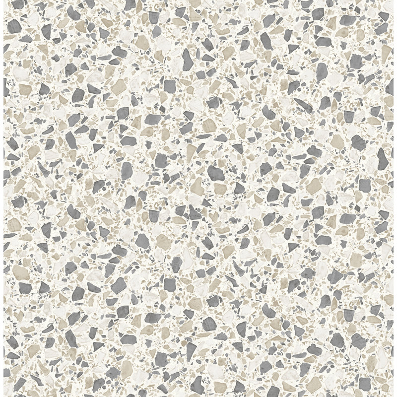 Asya Terrazzo 10.06m x 52.07cm Semi-Gloss Paste the Wall Wallpaper Roll, Ivory