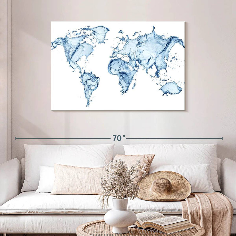 Carte du monde Aliaz Splash, H 30 po x l 45 po