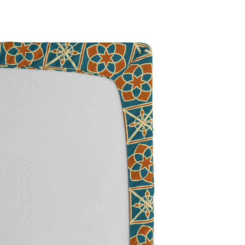 Microfiber Geometric Fitted Sheet, Full Fitted Sheet