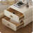 Modern Cream Nightstand with 2 Drawers, Solid Wood Round Handle & Rounded Corner Design, Small Bedside Table for Bedroom, Nursery & Small Space