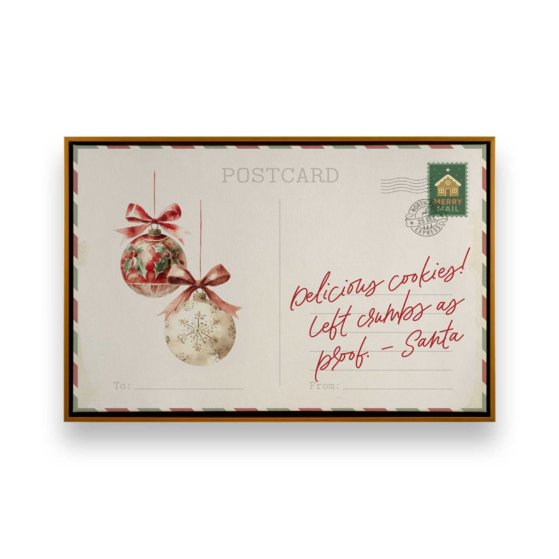 «Santa’s Midnight Snack», reproduction d'art sur toile, H 12,75 po x l 18,75 po, Or poli