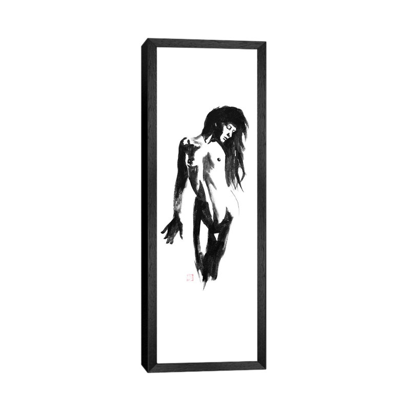 On The Wall by Péchane - Panoramic Print on Canvas, Black Framed, 152.4 cm H x 50.8 cm W