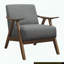 Chaise d'appoint d'inspiration rétro avec finition noyer-536797947
