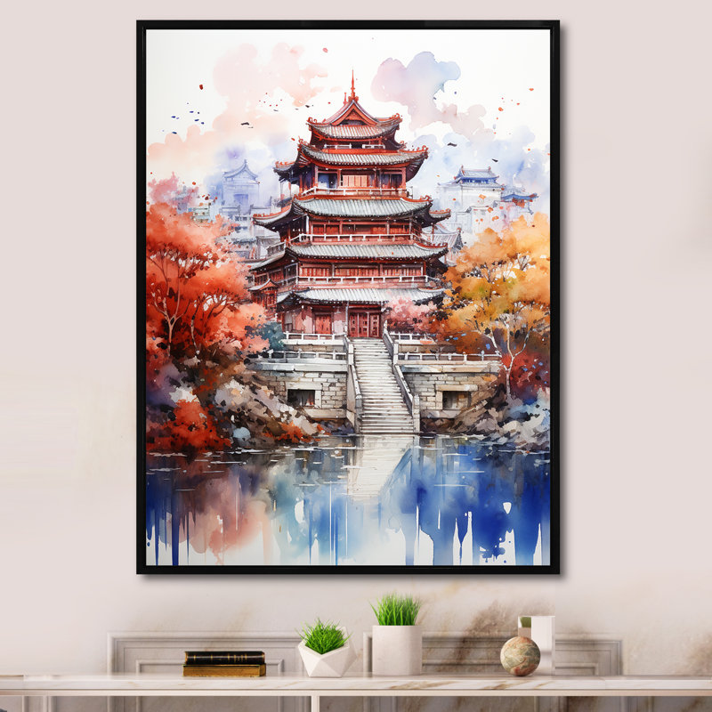 «China China Winter Landscape - China Art, art mural», Cadre flottant noir, H 40 po x l 30 po x P 1,5 po