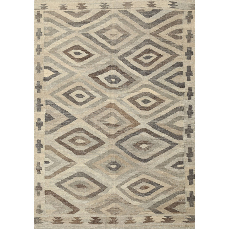 Tapis de zone d’olive clair contemporaine, Rectangle 5 pi x 7 pi
