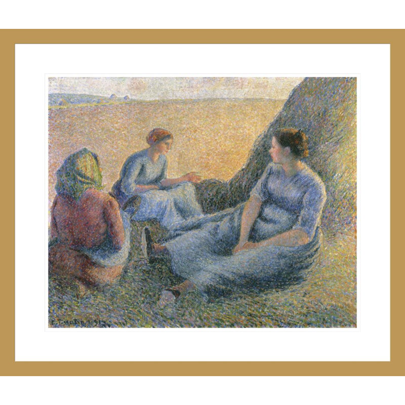 «Haymakers Resting» par Camille Pissarro, impression giclée sur cadre, H 23,5 po x l 27,41 po