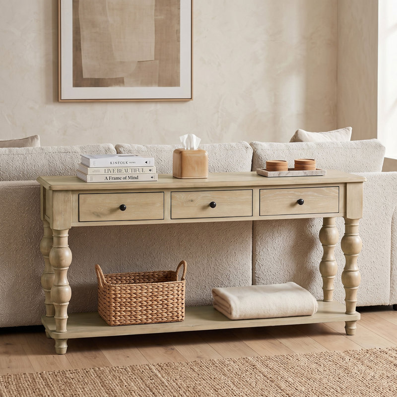 Baiardo 3-Drawer Wood Sofa Table