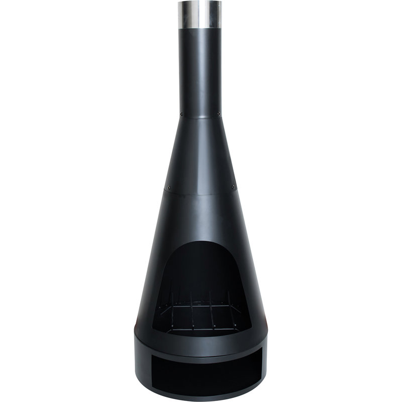 Kingston Cylinder Clay Wood Burning Smokeless Chimnea, 125 cm H x 43 cm W
