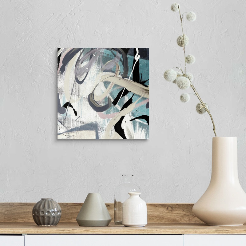 Reproduction d’art sur toile emmêlé de bleu sarcelle, Toile tendue, H 12 po x l 12 po x P 1,25 po