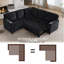 Canapé d'intérieur, canapé rembourré moelleux, canapé modulaire en L avec lit escamotable, ports USB et rangement intégré