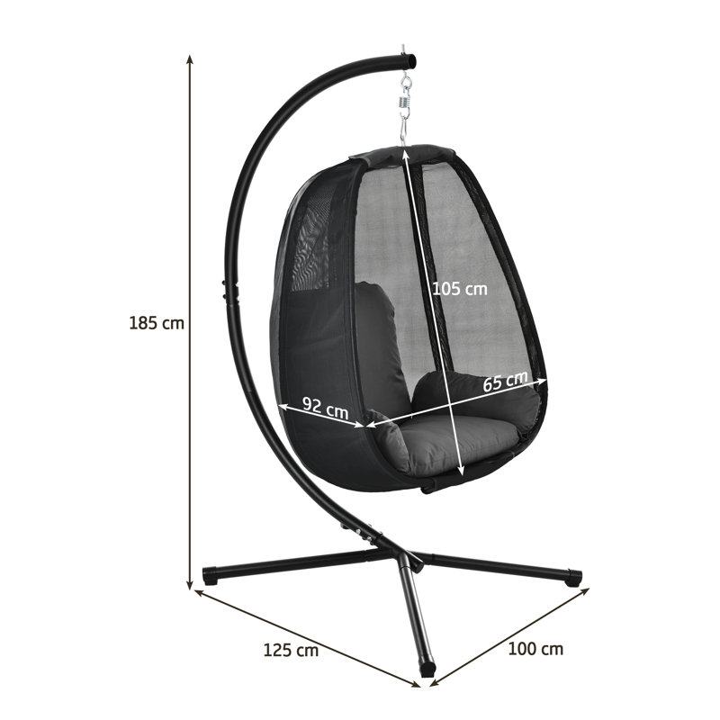 Hispaniola Swing Chair with Stand, Black
