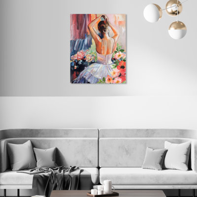 Sunny Day"", Flower Garden Dress Traditional Pink Canvas Wall Art for Bedroom -  Oliver Gal Prints, 43732_16x20_CANV_XHD