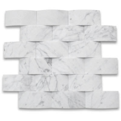 12" x 12" Marble Brick Joint Mosaic Wall & Floor Tile