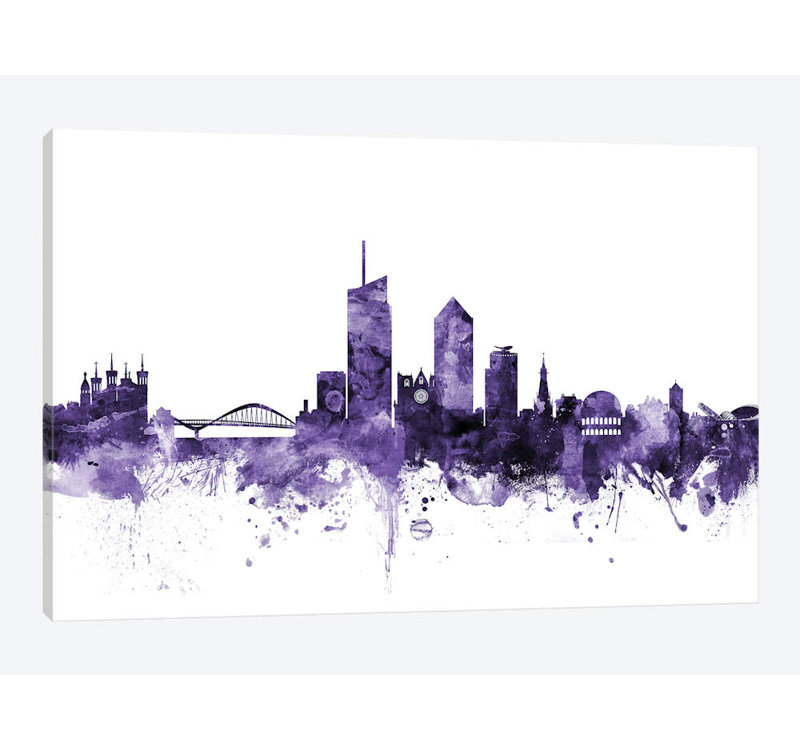 «Lyon, France Skyline» par Michael Tompsett, impression sur toile tendue, H 26 po x l 40 po x P 1,5 po, Toile tendue
