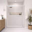 Porte de douche coulissante double sans cadre en noir mat avec verre transparent de 3/8 po de l 44 po x H 79 po Catalyst-133996245-96391526