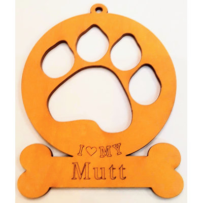 Ornement suspendu en bois Mutt