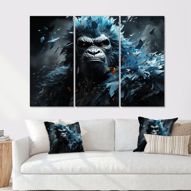 Ensemble de décoration murale Blue Gorilla Graffiti - Gorilla, H 40 po x l 60 po