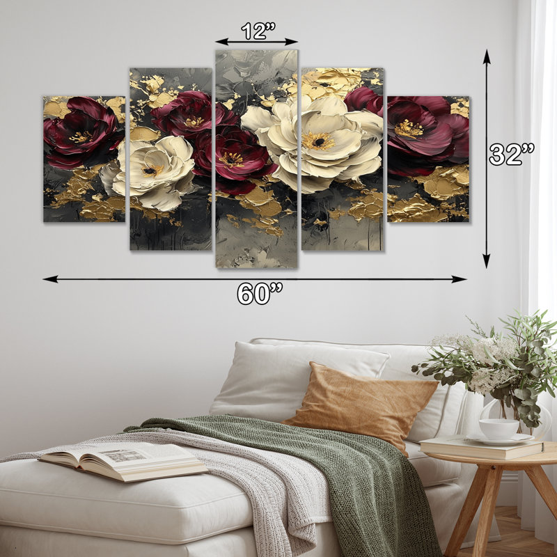 Everly - Poppies Wall Art - Art mural traditionnel pour le salon