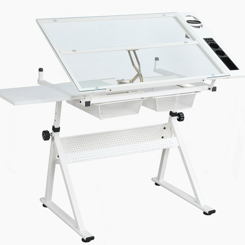 Adjustable Height Glass Drafting Table