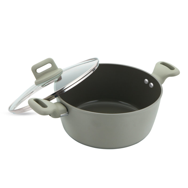 ZOYA 8 - Piece Non-Stick Aluminum Cookware Set, Grey