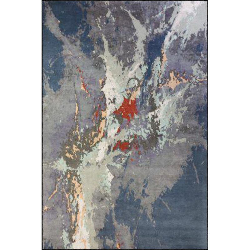 Tapis décoratif bleu pastel lavable à la machine, Tapis de couloir 4 pi 11 po x 9 pi 10 po
