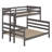 Wood Twin XL Over Queen Bunk Bed With Ladder