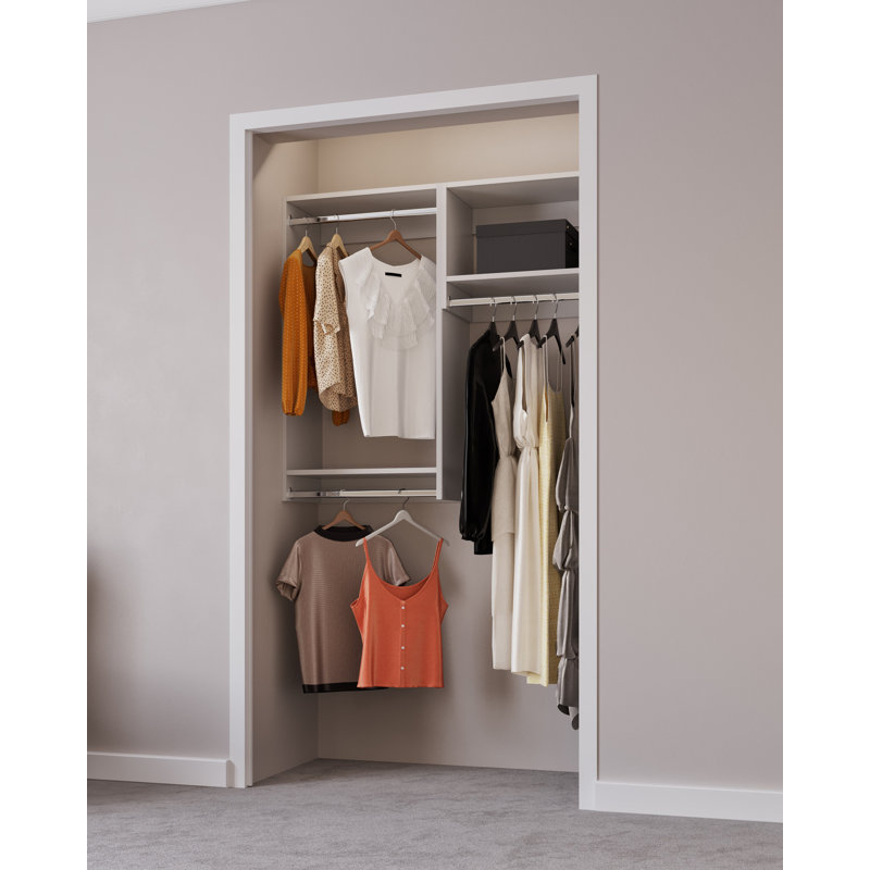 Modular Closets Closet System Walk-In Sets, Hanging Closet Kit, 84" H x 52.5" W x 14" D
