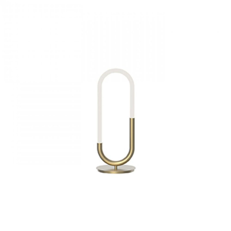Huron LED Floor Lamp, Natural Brass