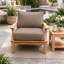 Chaise de patio en teck avec coussin Galvan-848748275