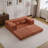 Compression Mahjong Sofa,Convertible Floor Sofa Bed,Diy Boneless Modular Sectional Sofa,No Assembly Required,Circle Fleece Fabric,Modern Oversized Loveseat,Orange-1843100103